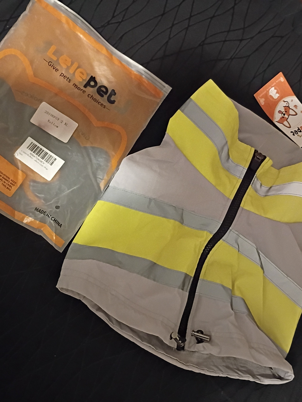 LevePet High-Visibility Yellow & Gray Reflective Dog Vest